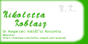 nikoletta koblasz business card